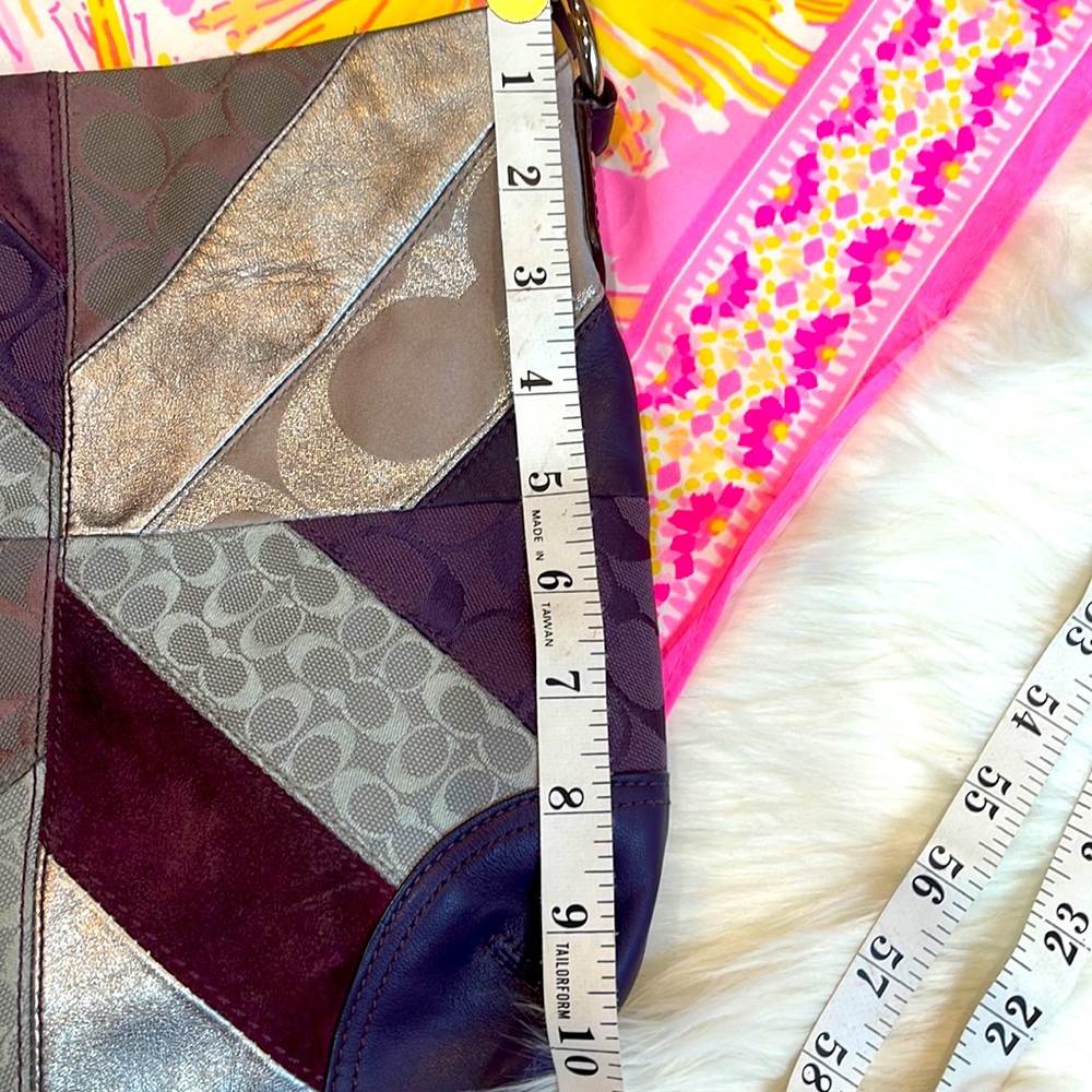Coach Authentic Purple Patch Silver Suede Crossbo… - image 4